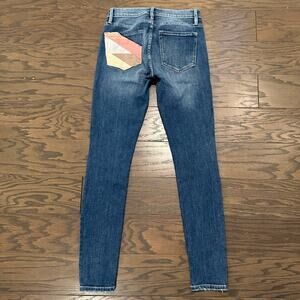 Frame Le Skinny De Jeanne Willow Spring Colorful Pocket Jeans Size 26